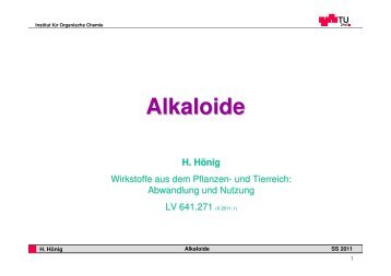 Alkaloide - Institut für Organische Chemie