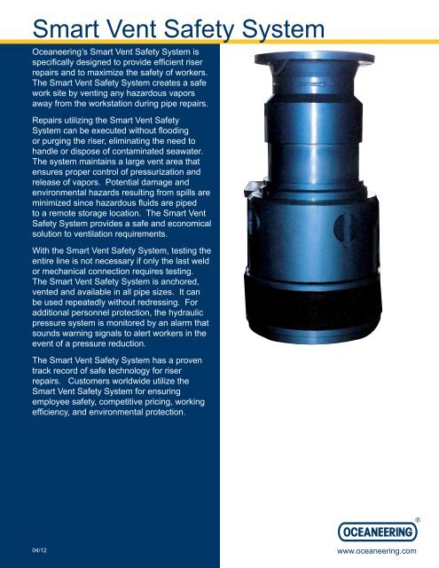 Smart Vent Safety System - Oceaneering