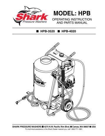 MODEL: HPB - Shark Pressure Washers