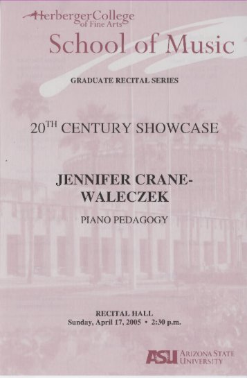 CENTURY SHOWCASE JENNIFER CRANE- WALECZEK