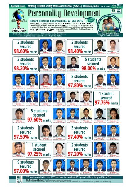 Taletend Student Bulletin 201... - City Montessori School