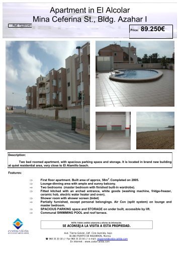 Apartment in El Alcolar Mina Ceferina St., Bldg. Azahar I