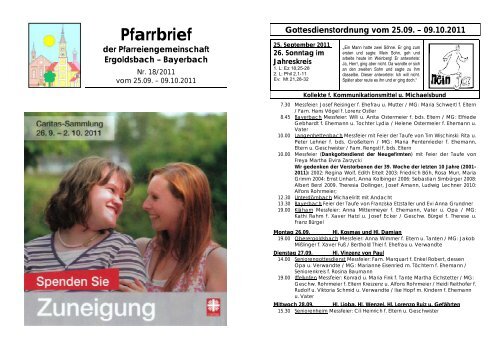 Pfarrbrief - Pfarreiengemeinschaft Ergoldsbach