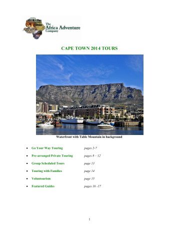 CAPE TOWN 2013 TOURS - The Africa Adventure Company