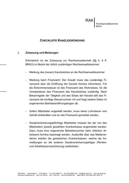 RAK - Rechtsanwaltskammer Berlin