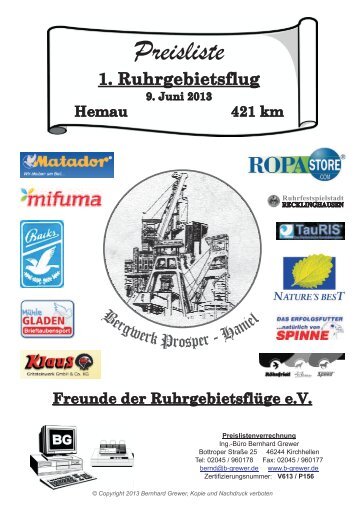 Gesamtliste - RuhrgebietsflÃ¼ge