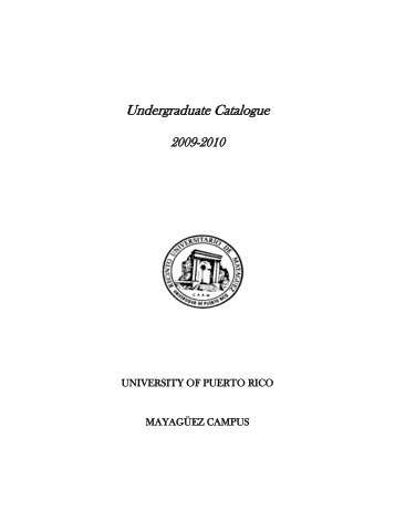 Undergraduate Catalogue - UPRM