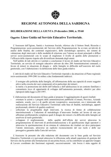 Delibera del 29 dicembre 2000, n. 55/68 [file.pdf] - Regione ...