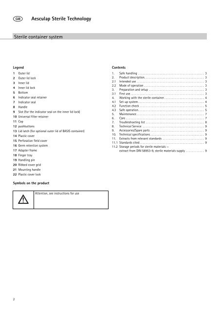 Aesculap Sterile Technology Primeline