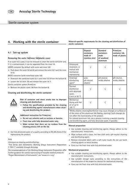 Aesculap Sterile Technology Primeline