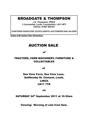 view Farm Machinery Sale Catalogue (pdf) - Perkins, George ...