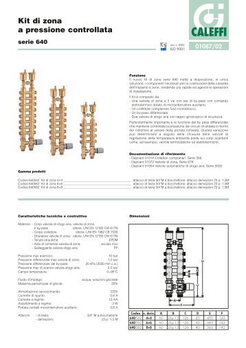 Kit di zona a pressione controllata - Caleffi