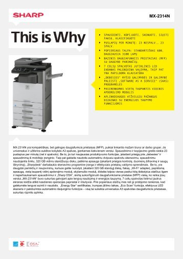MX-2314N-Daugiafunkcis spausdintuvas, skaitmeninis, spalvotas ...