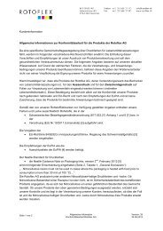 Allgemeine Informationen Konformitätsarbeit - Rotoflex AG