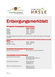 Entsorgungsmerkblatt der Gemeinde Hasle und Entlebuch