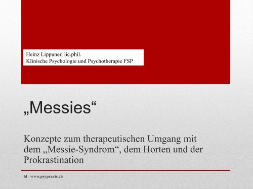 Messies - Psychiatrische Universitätsklinik Zürich