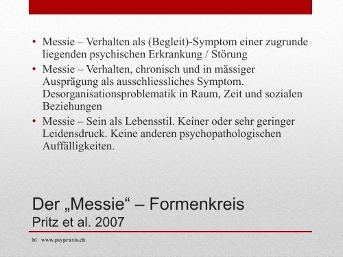 Messies - Psychiatrische Universitätsklinik Zürich