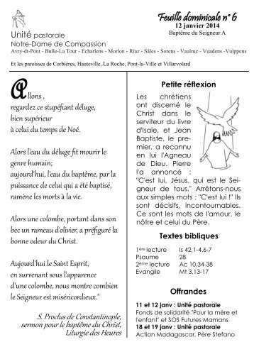 Feuille dominicale n° 06 - Unité pastorale ND de Compassion