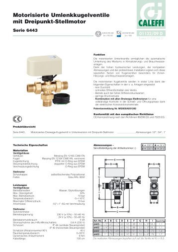 Motorisierte Umlenkkugelventile mit Dreipunkt-Stellmotor - Caleffi