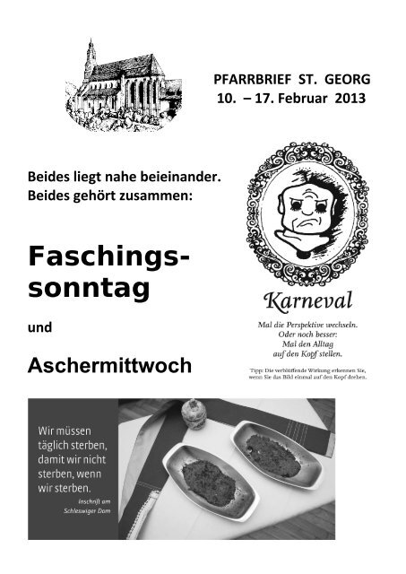 Faschings- sonntag - Pfarrei St. Georg