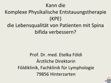 Kann die Komplexe Physikalische Entstauungstherapie ... - ASbH