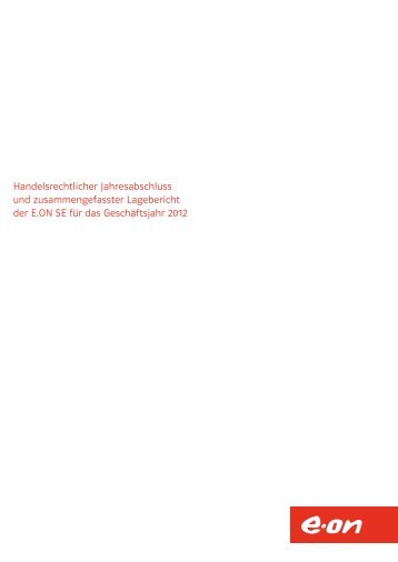 Handelsrechtlicher Jahresabschluss 2012 - E.ON AG