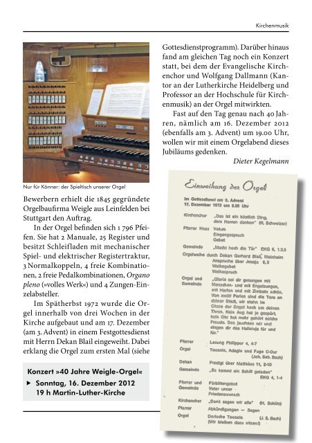 Gemeindebrief Nr. 19 / Advent/Weihnachten 2012 - Evangelischen ...