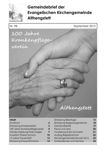 Gemeindebrief Nr. 98 September 2013 (3,9 MB) - Evangelische ...