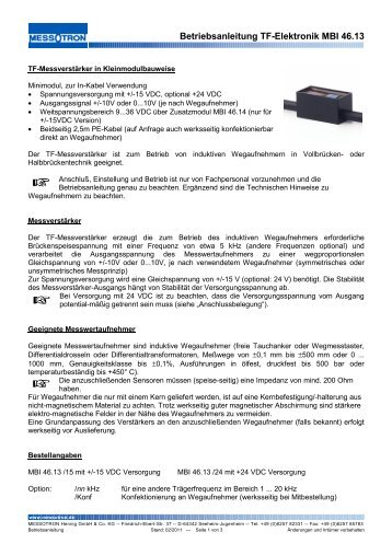 MBI 46.13 - MESSOTRON Hennig GmbH & Co KG