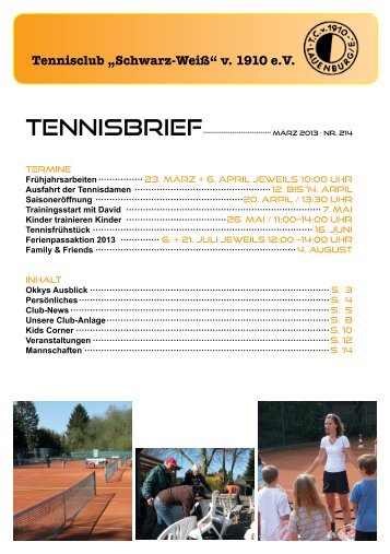 Tennisbrief März 2013 - Tennisclub "Schwarz-Weiß"