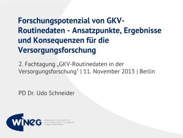 Forschungspotenzial von GKV-Routinedaten - Techniker ...
