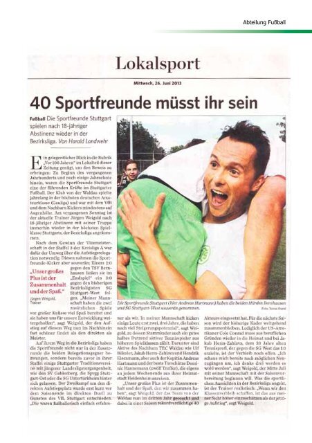STS aktuell 2/2013 - Sportfreunde Stuttgart 1874 eV