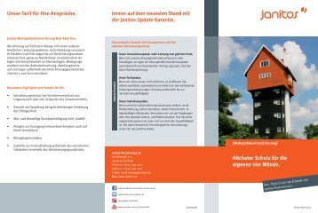 Flyer Wohngebäudeversicherung - Janitos Versicherung AG