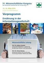 Vorprogramm - Deutsche Gesellschaft für Ernährung, DGE