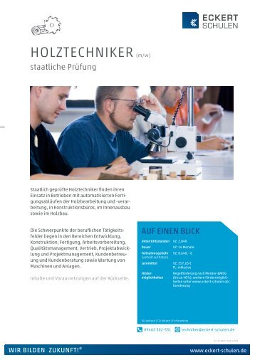 HOLZTECHNIKER (m/w) - Eckert Schulen