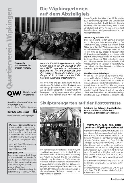 oktober november dezember 2013 - Zürcher Gemeinschaftszentren