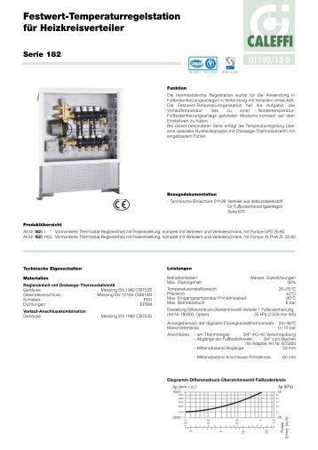 Festwert-Temperaturregelstation für Heizkreisverteiler - Caleffi