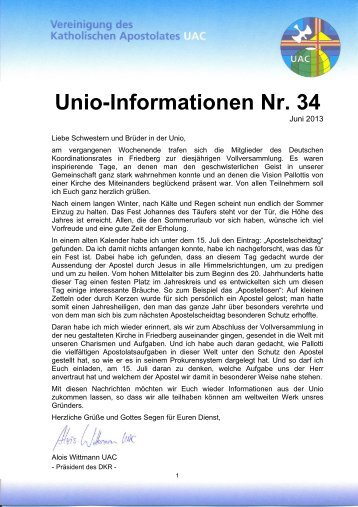 Unio-Informationen Nr. 34