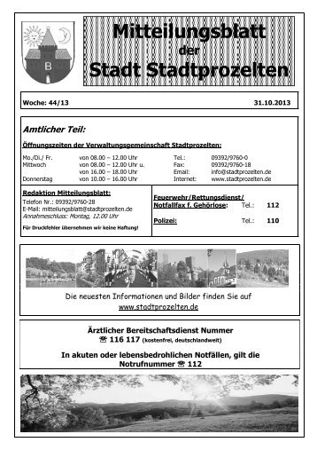 Mitteilungsblatt Stadt Stadtprozelten