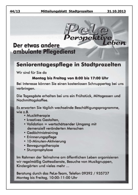 Mitteilungsblatt Stadt Stadtprozelten