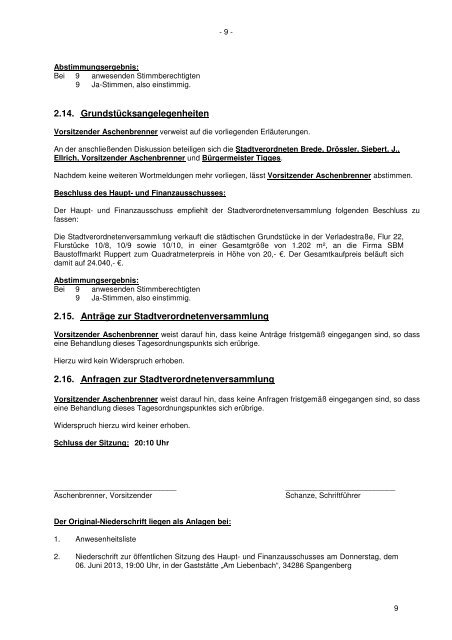 Haupt- und Finanzausschuss vom 5. September 2013 - Stadt ...