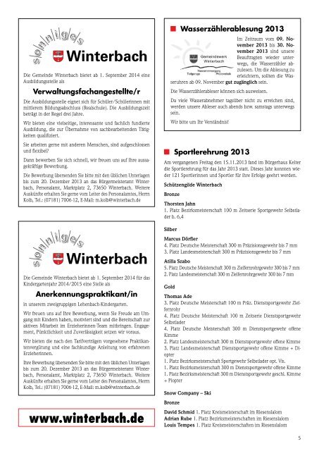 Mitteilungsblatt KW47/2013 - Gemeinde Winterbach