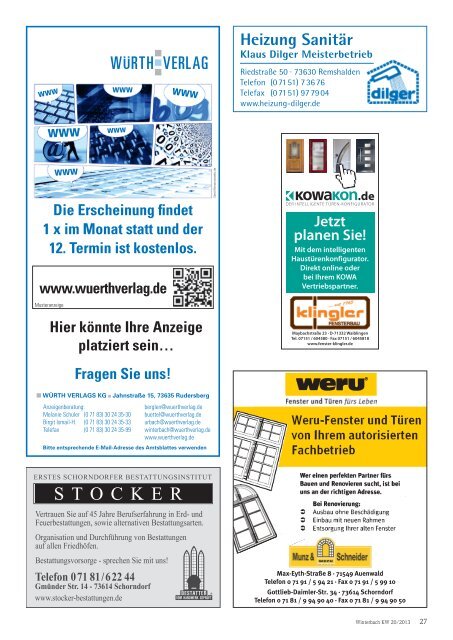 Mitteilungsblatt KW 20/2013 - Gemeinde Winterbach