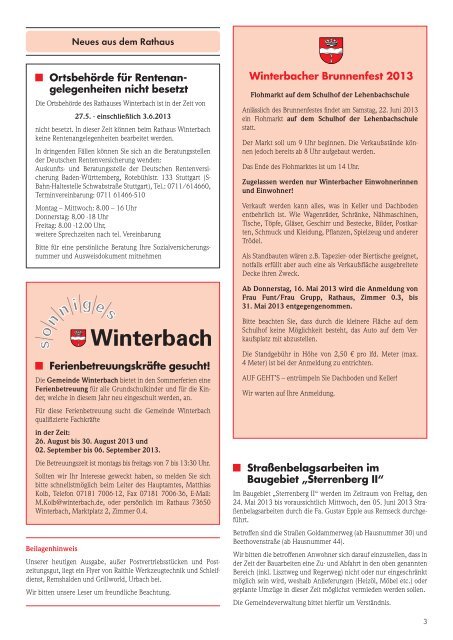 Mitteilungsblatt KW 20/2013 - Gemeinde Winterbach