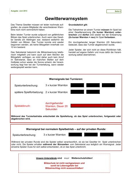 Infozeitschrift Juni 2013 - Golfclub Garmisch-Partenkirchen