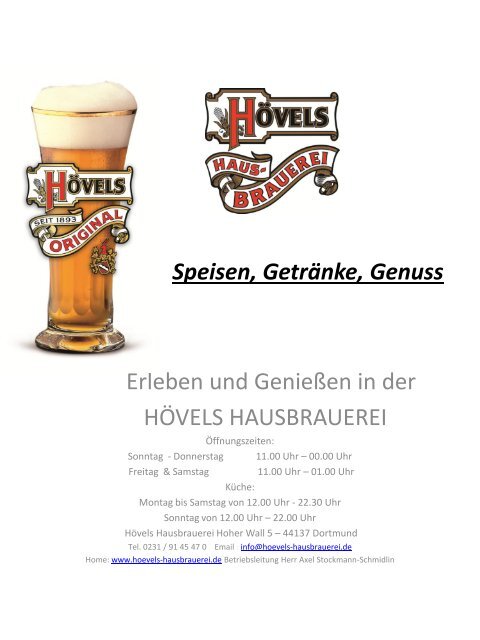 Speisen, Getränke, Genuss - Hövels Hausbrauerei