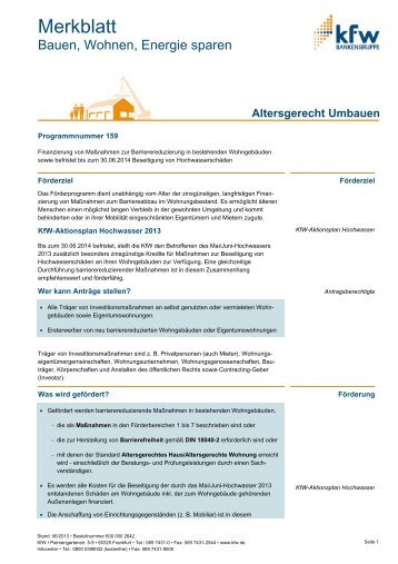 Merkblatt Altersgerecht Umbauen - KfW