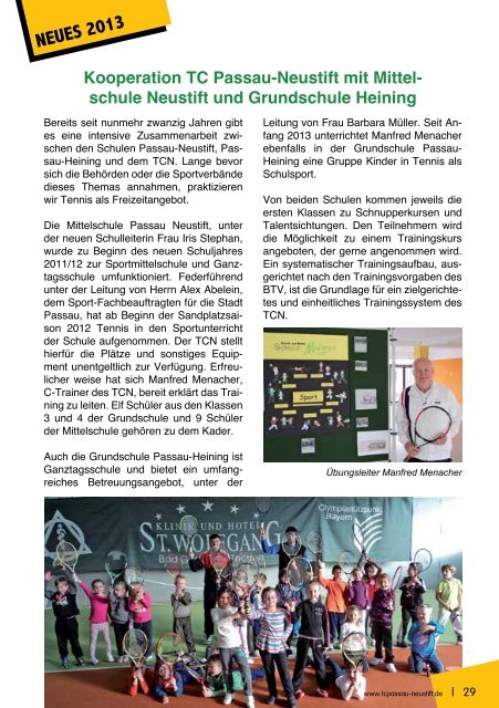 Vereinsheft 2013 als PDF - Tennis-Club Passau-Neustift e.V.