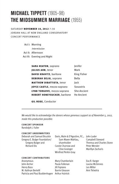 Program notes - Boston Modern Orchestra Project