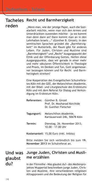 II/2013 - Evangelischer Stadtkirchenverband Köln